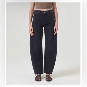 AGOLDE Luna high rise taper black denim